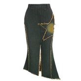 Langer Denim-Rock im Fairy Grunge-Stil